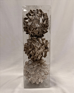 BOLA NATAL DECORADA CHAMANHE 10CM JOGO C/3 UND