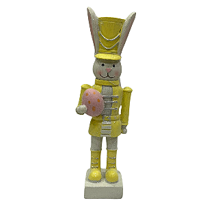 PASCOA RESINA COELHO C/OVO (AMARELO) 22,8X7X5,7cm