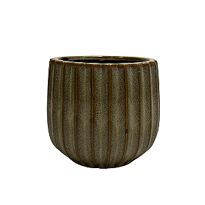 VASO CERAMICA MARROM 15cm