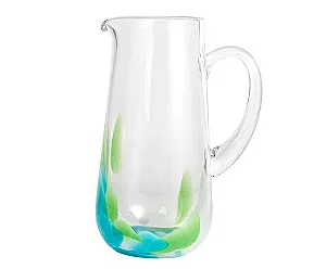 Jarra Petala em vidro 1,8L verde/azul/branco