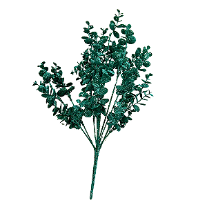 Folha decorativa eucalipto glitter verde