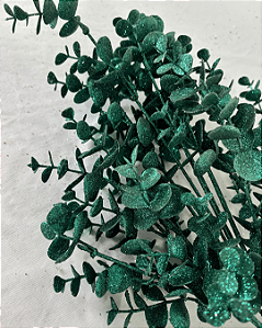 GALHO COM GLITTER VERDE ESMERALDA 44CM