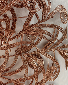 GALHO C/FOLHA NATAL SAMAMBAIA C/GLITTER NUDE 59cm