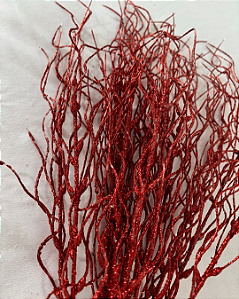 GALHO NATAL C/GLITTER  VERMELHO 50cm