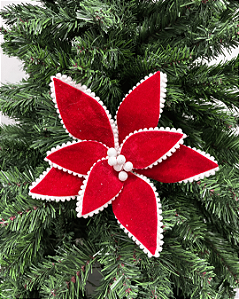 POINSETIA VERMELHO/BRANCO 40cm