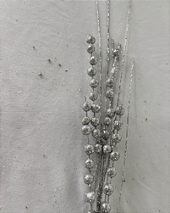 GALHO NATAL C/GLITTER PRATA 54cm