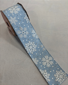 FITA ARAMADA FLOCO AZUL/BRANCO 6,3CM X 9,14M