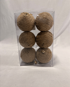 BOLA CORDAO JUTA 8CM JOGO COM 6 PC