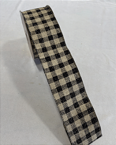 Fita Aramada Xadrez Preto 6,3cm x 9,14m