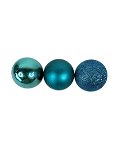 BOLA NATAL EM TUBO C/12 UND (TURQUESA) 6cm