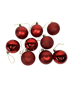 BOLA MISTO TUBO C/9 UND (VERMELHO) 6cm