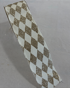 FITA ARAMADA BRANCO/CHAMPANHE  6,3cmX9,14m