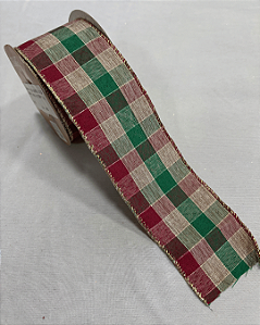 Fita aramada xadrez - 6,3cm x 9,14m