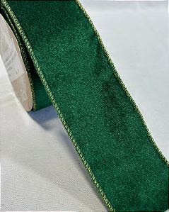 FITA ARAMADA VELUDO VERDE  6,3cm x 9,14m
