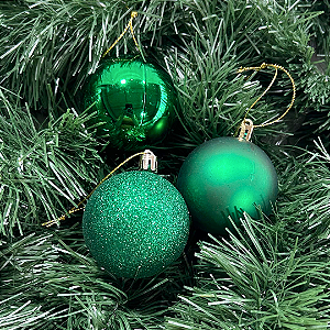 BOLA NATAL MISTO TUBO VERDE 6CM