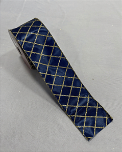 Fita aramada azul marinho - 6,3cm x 9,14m