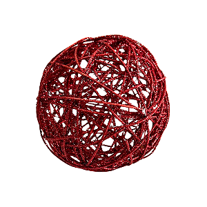 BOLA RATTAN VERMELHO 20CM