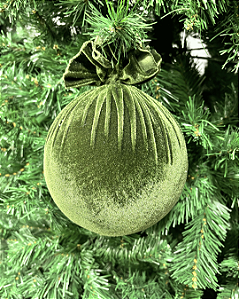 BOLA VELUDO VERDE 15CM