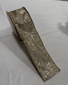 FITA ARAMADA GLITTER CHAMPANHE 6,3cm x 9,14m