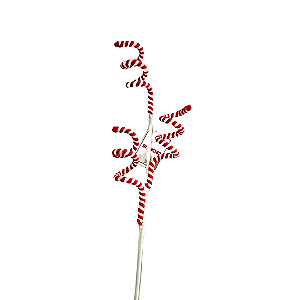 GALHO NATAL DECOR CANDY CANE VERMELHO/BRANCO 75cm