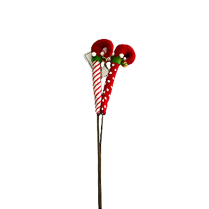 PICK NATAL PERNAS VERMELHO/BRANCO 21CM