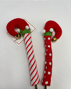 GALHO PICK PERNAS VERMELHO/BRANCO 21CM