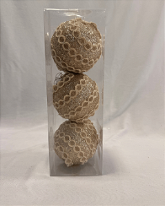 BOLA NATAL CHAMPANHE JOGO COM 3 UND 10CM