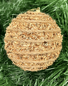 BOLA DECORADA MARROM 10 CM JOGO COM 3 PC