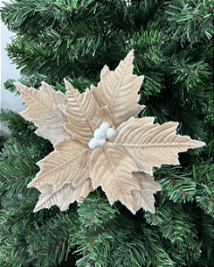 FLOR DEC POINSETIA CRM/BCO 26cm () C/1 UN