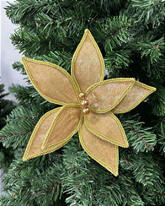 H.BICO PAPAGAIO NATAL AVELUDADO (DOURADO) 28cm