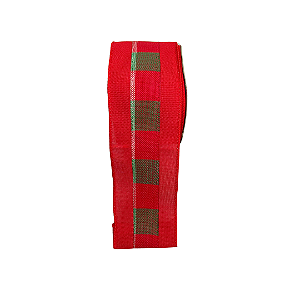 FITA NATAL ARAMADA LINHO C/COSTURA VERMELHO XADREZ