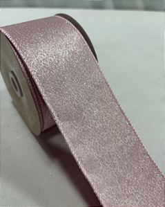 FITA ARAMADA VELUDO ROSA 6,3cm x 9,14m