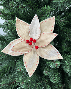 H.BICO DE PAPAGAIO NATAL AVELUDADO (BEGE) 20cm