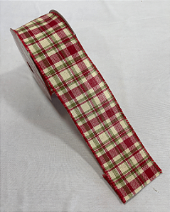 FITA ARAMADA XADREZ VERMELHO/VERDE 6,3cmX9,14m