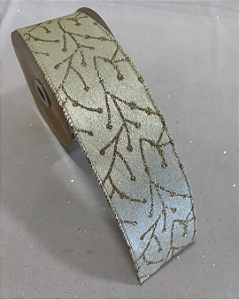 FITA ARAMADA CHAMPANHE/DOURADO 6,3cmX9,14m