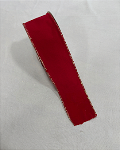 FITA ARAMADA DUPLA FACE VERMELHA/OURO 6,3CM X 9,14M