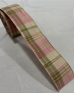 FITA ARAMADA XADREZ ROSA/VERDE 6,3CMX9,14M