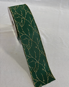 FITA ARAMADA VERDE/DOURADO 6,3cmx9,14m