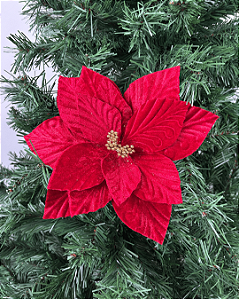 FLOR DECORATIVA VERMELHA 20cm