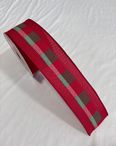 FITA ARAMADA VERMELHO/VERDE 6,3CM X 9,14M