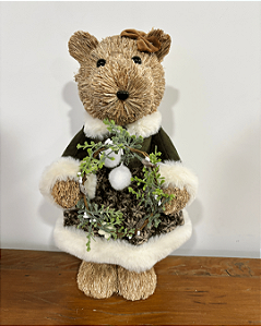 URSA EM PE VERDE/BRANCO 36CM