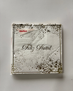 GUARDANAPO PAPEL FELIZ NATAL CRM/OUR 33cm C/20 FLS