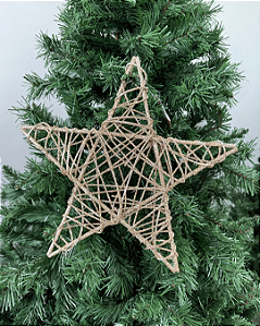 ESTRELA VAZADA RATTAN CHAMPANHE 25CM