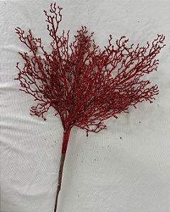 GALHO NATAL C/GLITTER VERMELHO 53cm