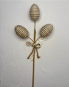 GALHO PASCOA OVOS RUSTICOS C/LACO BEGE OFF WHITE 45cm