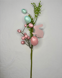 GALHO C/OVO PASCOA COELHO AZUL/ROSA 40cm