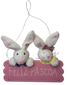 Placa de Pascoa p/ Coelhos 36x30cm