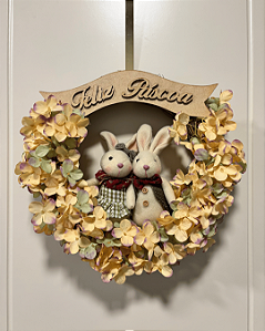 GUIRLANDA DE PASCOA HORTENSIAS 30CM