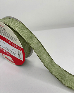 FITA ARAMADA  JUTA LISA VERDE 3CM X 9,14M