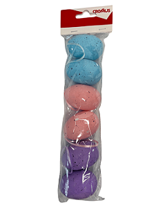 OVOS DE PASCOA DECORATIVOS RXO/ROS/AZL (MINI OVOS) JG C/6